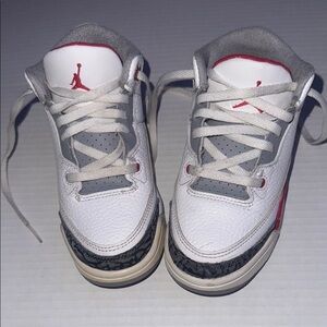 Jordan White and Gray Mid-Top Sneakers